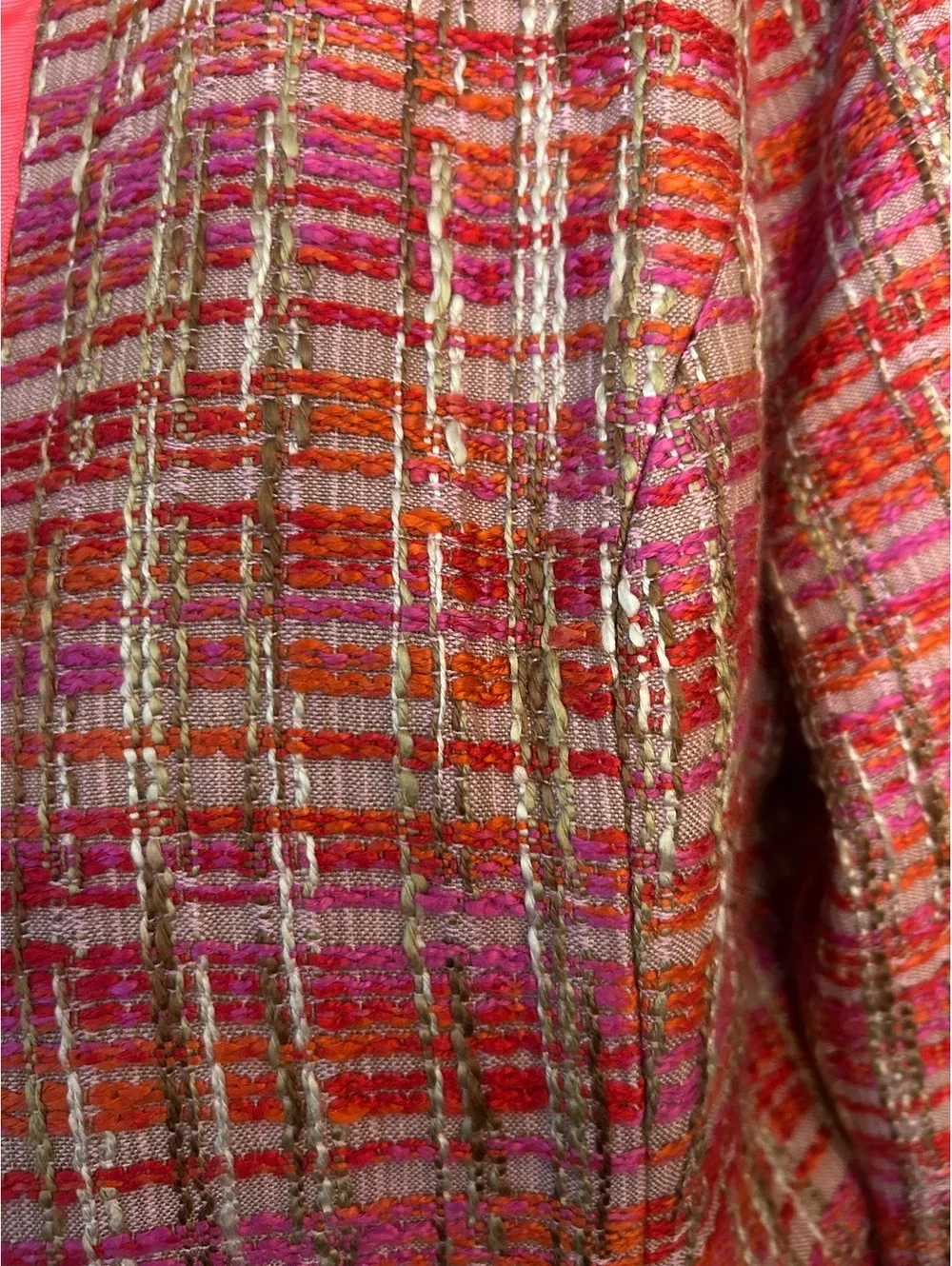 Chico's Women's Size 2 Pink Multi Tweed Lined Jacket Blazer